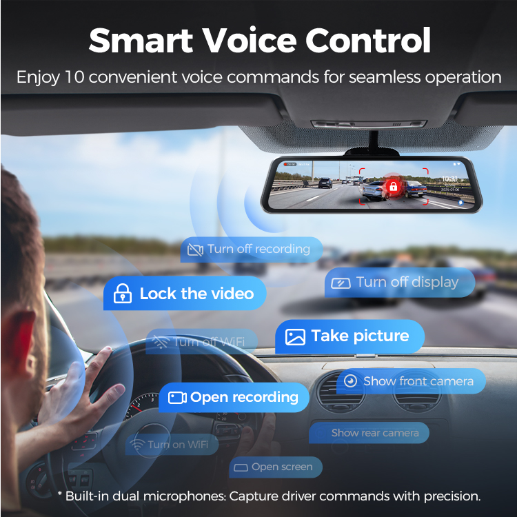 CAMARA PARA AUTOS DASHCAM AZDOME PG17 MAX ESPEJO 4K + 2.5K GPS + WiFi 5GHz + ADAS + BSD + LCA + 64GB - Imagen 2