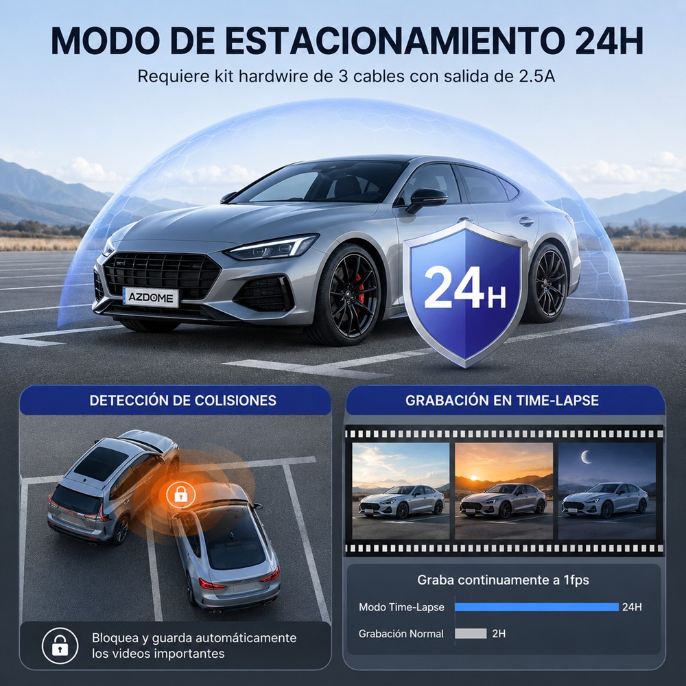 KIT HARDWIRE AZDOME HT03 USB-C PARA DASHCAM 12V24V 5V 2.5A CON PROTECCIÓN DE BATERÍA - Imagen 2
